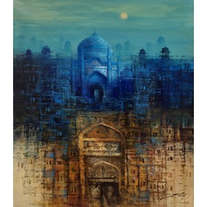 A. Q. Arif, 22 x 28 Inch, Oil on Canvas, Cityscape Painting, AC-AQ-542